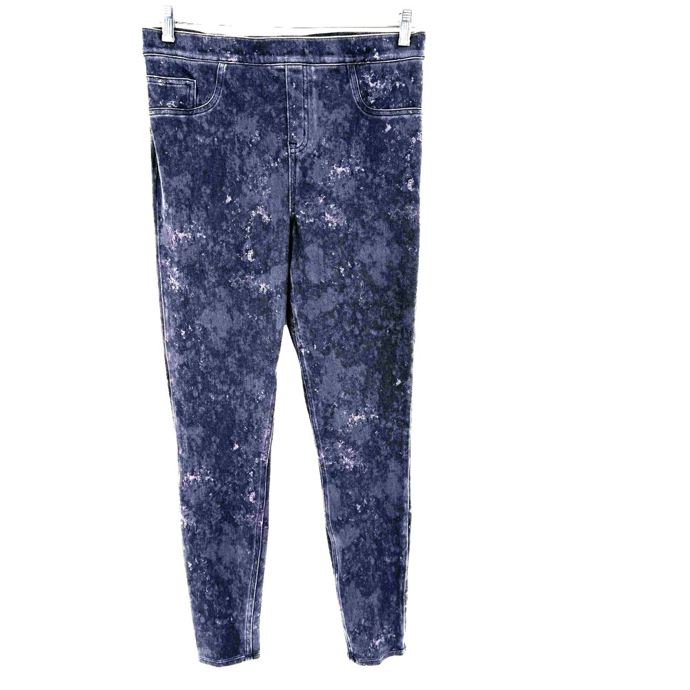 Spanx‎ Skinny Jean-ish Women's XL Black Acid Wash Slimming Tummy Control Stretch